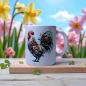 Preview: Keramiktasse Huhn Blumen Design Nr. 1 Kaffeebecher Teetasse Kaffeetasse - Artikel Nr. 1100088